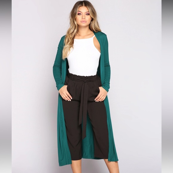 Fashion Nova Come Get It Bae Cardigan - Hunter Green - Picture 3 of 5